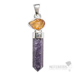 Designer pendant lepidolite silver Ag 925 P2318