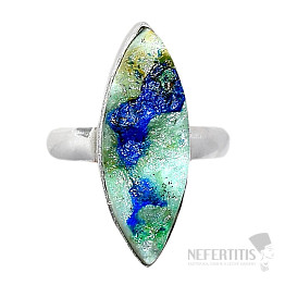 Azurit surový prsteň striebro Ag 925 R234