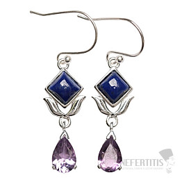 Designer-Ohrringe Lapislazuli Silber Ag 925 E234