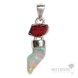 Dizajnový prívesok opál etiópsky surový striebro Ag 925 P2350