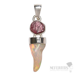 Designer pendant Ethiopian opal raw silver Ag 925 P2352