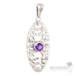Designer-Anhänger, Amethystschliff, Silber Ag 925, P2353