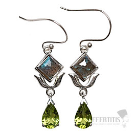 Dizajnové náušnice labradorit striebro Ag 925 E236