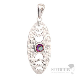 Designer pendant topaz mystical cut silver Ag 925 P2368