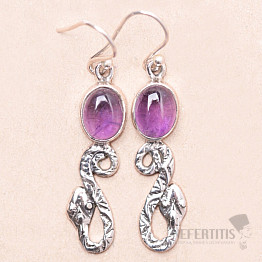 Amethyst earrings silver Ag 925 23826