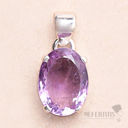 Amethyst geschliffener Anhänger Silber Ag 925 KO239