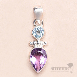 Amethyst geschliffener Anhänger Silber Ag 925 KO240