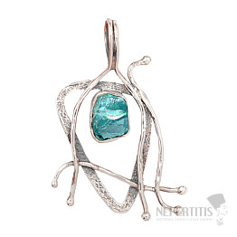 Designer pendant apatite blue neon silver Ag 925 P2414