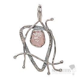 Designer-Anhänger Rosenquarz Silber Ag 925 P2416