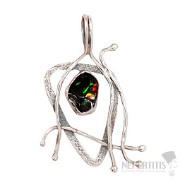 Designer-Anhänger mit schwarzem Opal, äthiopischem Silber Ag 925 P2423