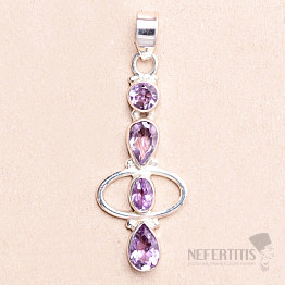 Amethyst geschliffener Anhänger Silber Ag 925 24302