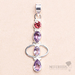 Amethyst geschliffener Anhänger Silber Ag 925 24314