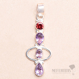 Amethyst geschliffener Anhänger Silber Ag 925 24320