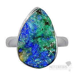 Azurite raw ring silver Ag 925 R245