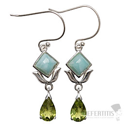 Designové náušnice s larimarem stříbro Ag 925 E245