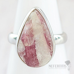 Tourmaline rubellite in crystal raw ring silver Ag 925 R249