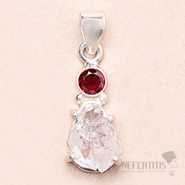 Herkimer diamond pendant silver Ag 925 KO251