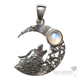 Designer pendant moonstone rainbow silver Ag 925 P254