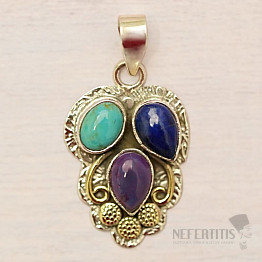 Tyrkys purpurový přívěsek stříbro Ag 925 25566