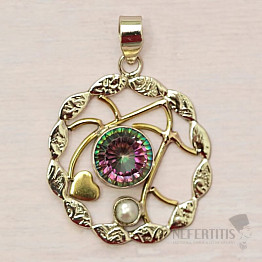 Topaz mystic pendant silver Ag 925 25645
