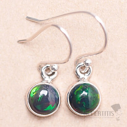 Äthiopische schwarze Opal Ohrringe Silber Ag 925 E26