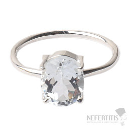 Topaz bílý prsten stříbro Ag 925 R26