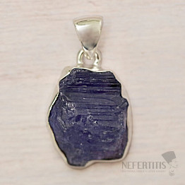 Tanzanit surový přívěsek stříbro Ag 925 LOT275