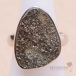 Pyrit duhový drůzička prsten stříbro Ag 925 R276