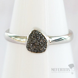 Diamant přírodní surový prsten stříbro Ag 925 R278