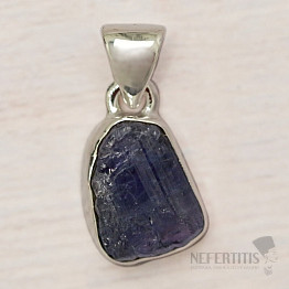 Tanzanite raw pendant silver Ag 925 LOT279