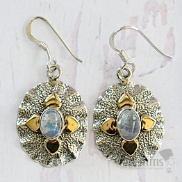 Moonstone rainbow earrings silver Ag 925 27915