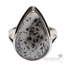 Opal-dendritischer Ring Silber Ag 925 R28