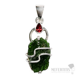 Designer pendant chrome diopside silver Ag 925 P281