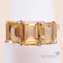 Citrine cut ring silver Ag 925 KO282