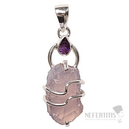 Designer pendant amethyst lavender silver Ag 925 P283