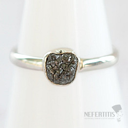 Diamant prírodný surový prsteň striebro Ag 925 R283