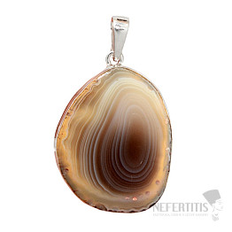 Agate Botswana slice pendant silver Ag 925 P286
