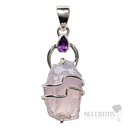 Designer pendant amethyst lavender silver Ag 925 P286
