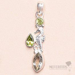 Grüner Amethyst - Prasiolith Anhänger Silber Ag 925 KO29