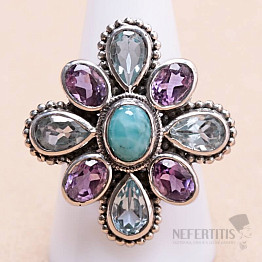 Larimar prsten stříbro Ag 925 KO292