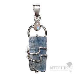 Designer pendant blue kyanite raw silver Ag 925 P293