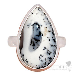 Opál dendritický prsteň striebro Ag 925 R2957