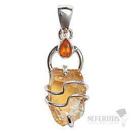 Designer-Anhänger Citrin Silber Ag 925 P297