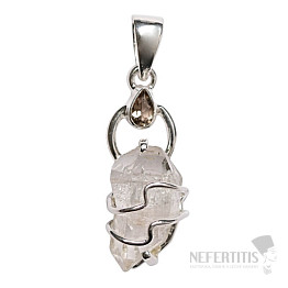 Dizajnový prívesok Herkimer diamant striebro Ag 925 P299