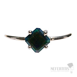 Schwarzer äthiopischer Opal-Schliffring, Silber Ag 925 LOT3