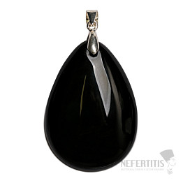 Obsidián čierny nebeské oko prívesok striebro Ag 925 č. 3