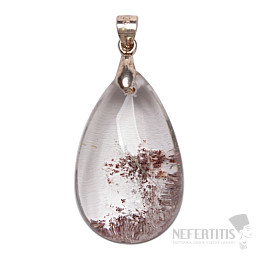Lodolite - crystal with inclusions, pendant silver Ag 925 No. 3