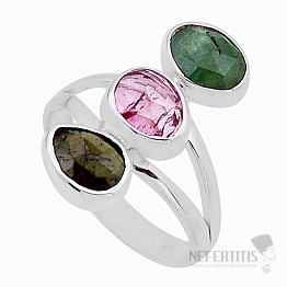 Tourmaline multicolor ring silver Ag 925 51203