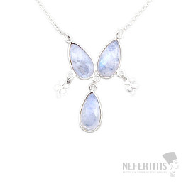Moonstone rainbow necklace silver Ag 925 87076