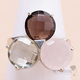 Amethyst green - prasiolite ring silver Ag 925 KO300
